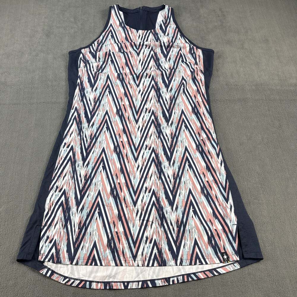 Smartwool Womens Sleeveless Multicolor Merino Wool Blend Dress Zipper Size L